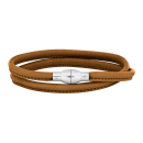 Lederarmband m/rhod. silber Schloss farbe79