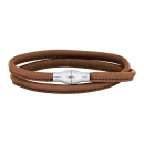 Lederarmband m/rhod. silber Schloss farbe83