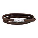 Lederarmband m/rhod. silber Schloss farbe87