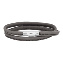 Lederarmband m/rhod. silber Schloss farbe92