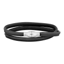 Lederarmband m/rhod. silber Schloss farbe94