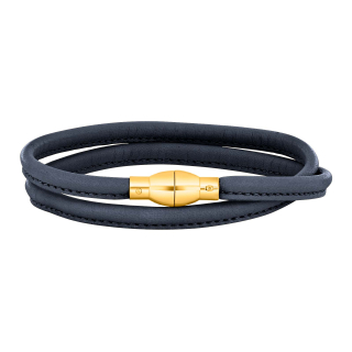 Lederarmband m/verg. silber Schloss farbe46