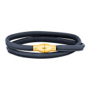 Lederarmband m/verg. silber Schloss farbe46