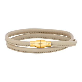Lederarmband m/verg. silber Schloss farbe77