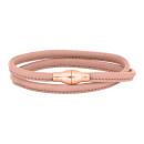 Lederarmband m/roséverg. silber Schloss farbe12