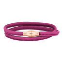 Lederarmband m/roséverg. silber Schloss farbe14
