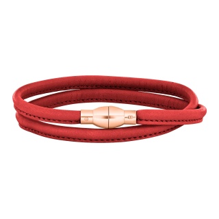 Lederarmband m/roséverg. silber Schloss farbe17