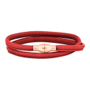 Lederarmband m/roséverg. silber Schloss farbe17