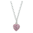 Rhod. Silberhalskette Herz m/rosa cz