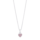 Rhod. Silberhalskette Herz m/rosa cz