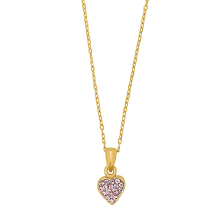 Verg. Silberhalskette Herz m/rosa cz