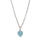 Rhod. Silberhalskette Herz m/hellblauem cz