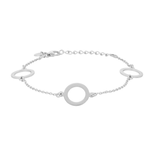 Rhodiniertes Silber Armband Kreis 12mm