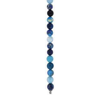 LapisLazuli, Schwammquarz, Blau Achat, Howlith System-Kette 10mm