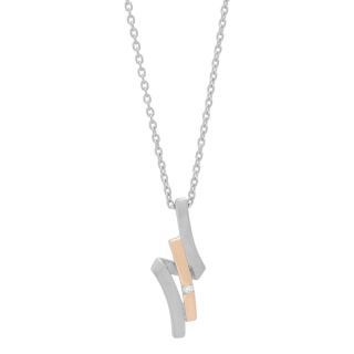 Rhod. S.anhänger m/dia 0.02ct. w/p und 8kt. Go