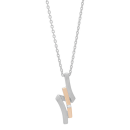 Rhod. S.anhänger m/dia 0.02ct. w/p und 8kt. Go