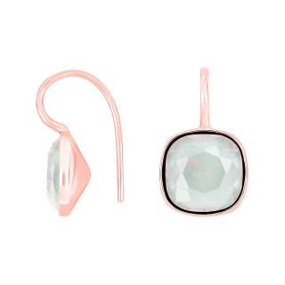 Rosé Silber Ohrring Quarz-Glas Facettiert Farbe04