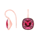 Rosé Silber Ohrring Quarz-Glas Facettiert Farbe14