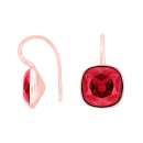 Rosé Silber Ohrring Quarz-Glas Facettiert Farbe20