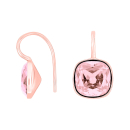 Rosév Silber Ohrring Quarz-Glas Facettiert Farbe24