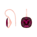 Rosé Silber Ohrring Quarz-Glas Facettiert Farbe30
