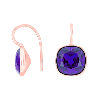 Rosé Silber Ohrring Quarz-Glas Facettiert Farbe32