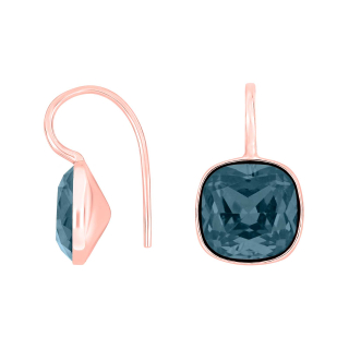Rosé Silber Ohrring Quarz-Glas Facettiert Farbe42