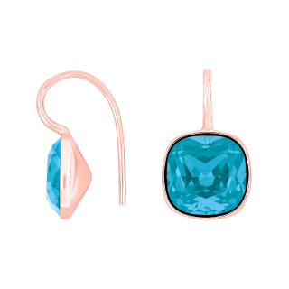 Rosé Silber Ohrring Quarz-Glas Facettiert Farbe47