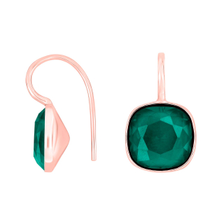 Rosé Silber Ohrring Quarz-Glas Facettiert Farbe59