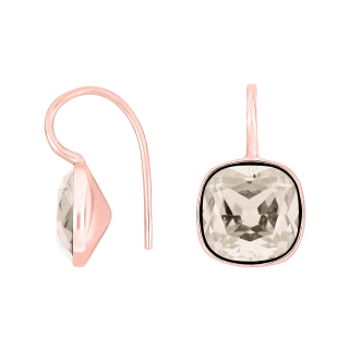Rosé Silber Ohrring Quarz-Glas Facettiert Farbe75