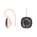 Rosé Silber Ohrring Quarz-Glas Facettiert Farbe90