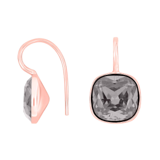 Rosé Silber Ohrring Quarz-Glas Facettiert Farbe91