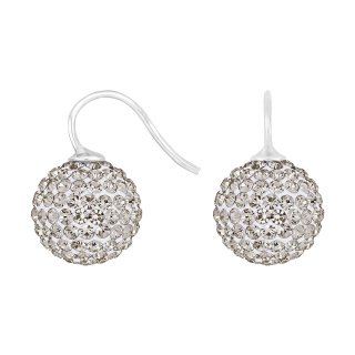 Rhod Silber Ohrring Pavékugel m/KrG Farbe01