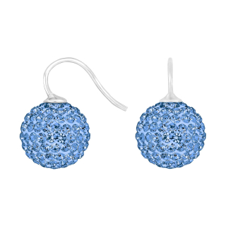 Rhod Silber Ohrring Pavékugel m/KrG Farbe36