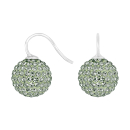 Rhod Silber Ohrring Pavékugel m/KrG Farbe52