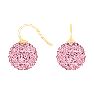 Rosé Silber Ohrring Pavékugel m/KrG Farbe11