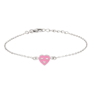 Rhodiniertes Silber Armband Herz mit Emaille 8mm