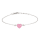 Rhodiniertes Silber Armband Herz mit Emaille 8mm
