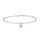 Rhod. Silberarmband m/Herz und rosa cz