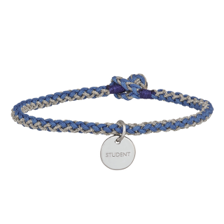 Bespannt Armband 16,5cm blau Sil