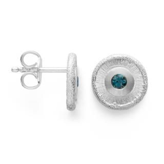 925/- Ohrstecker, rho. matt/spezialtext, Topas
