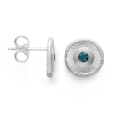 925/- Ohrstecker, rho. matt/spezialtext, Topas