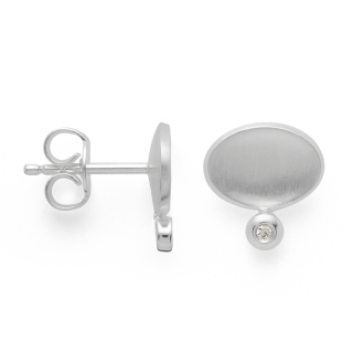 925/- Ohrstecker matt./Poliert, 0,02ct W-SI
