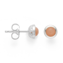 925/- Ohrstecker matt./Pol, Mondstein Blush 1,19ct
