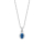 Rhod. Silber Halskette mit blauem Zirkonia