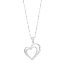 Rhodinierte Silber Anhänger Herz 18mm inkl. Kette
