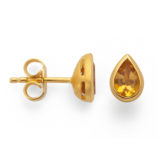 925/- Ohrstecker, vg. Poliert, Citrin 0,84ct