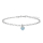 Rhod. Silberarmband Herz m/blau cz