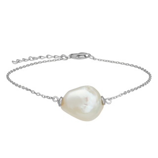 Rhod. Silb Armband BAROQUE52 Süßwasserperlen 14mm