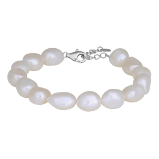 Rhod. Silb Armband BAROQUE52 Süßwasserperlen 10mm